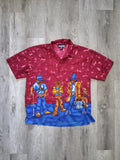 Vintage 90s Paragraff Men's Medium Tye Die Hip Hop Streetwear Short Sleeve Shirt