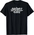 Sober Dad Cool Minimalist Distressed Checkerboard T-Shirt
