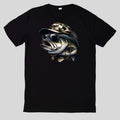 Watercolour Funny Bass Fishing T Shirt