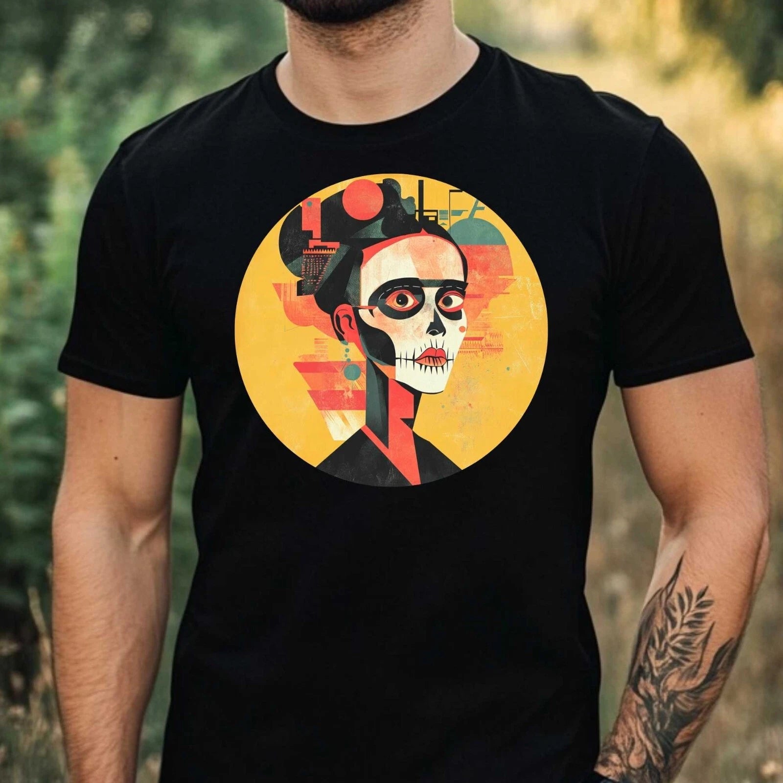 Mens Frida Kahlo Motif Cotton T-Shirt Size XS to 5XL