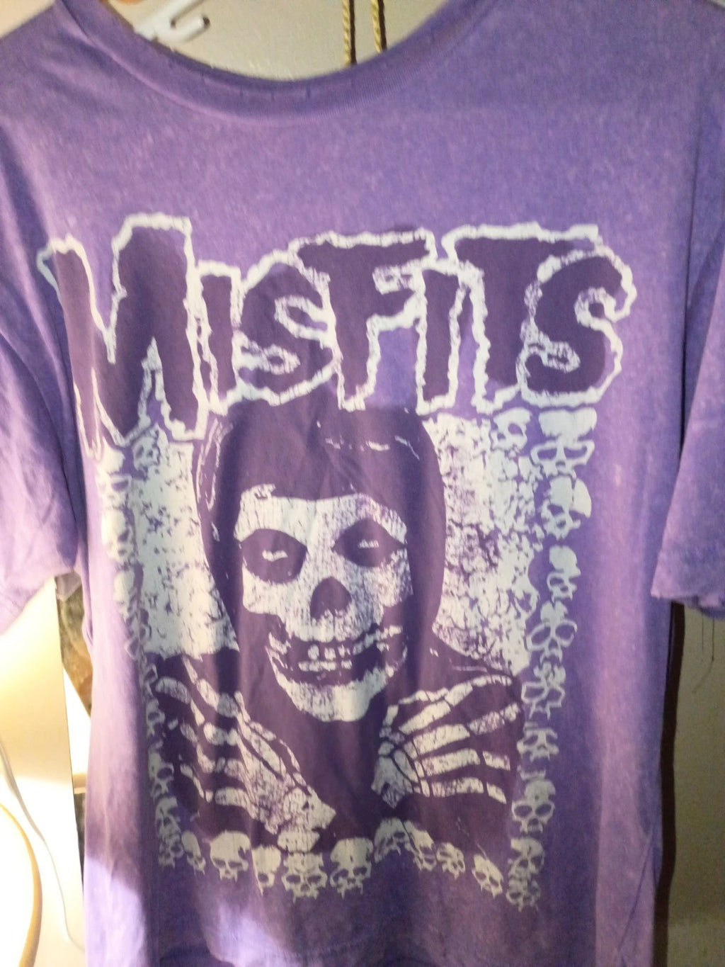 Misfits Purple Distressed 3XL T-Shirt 2022 Acid Wash Punk Rock Horror Danzig