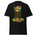 Mens Melted Rubiks Cube Graphic T-shirt Crewneck Gamer Trippy Skateboard