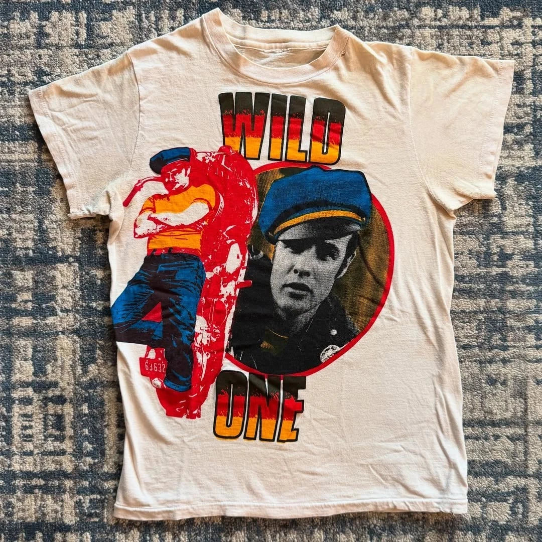 80s WILD ONE MARLON BRANDO AOP Vintage T-Shirt Reprint