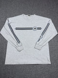 Vintage Adidas Shirt Medium Gray 90s USA Long Sleeve Soccer Skate Sleeve Hit