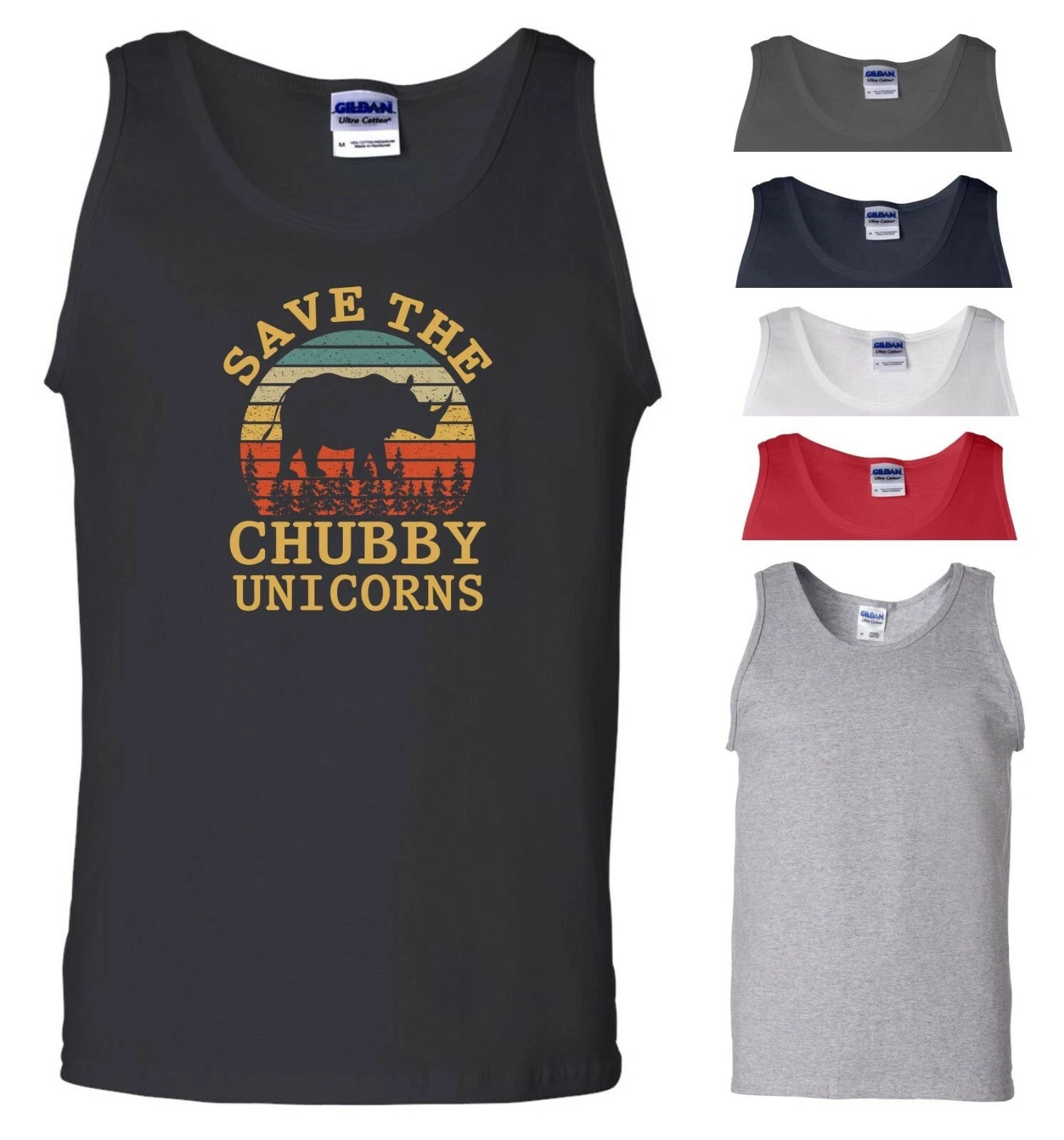 Save The Chubby Unicorns Vest Animal Lovers Funny Birthday Gift Men Tank Top