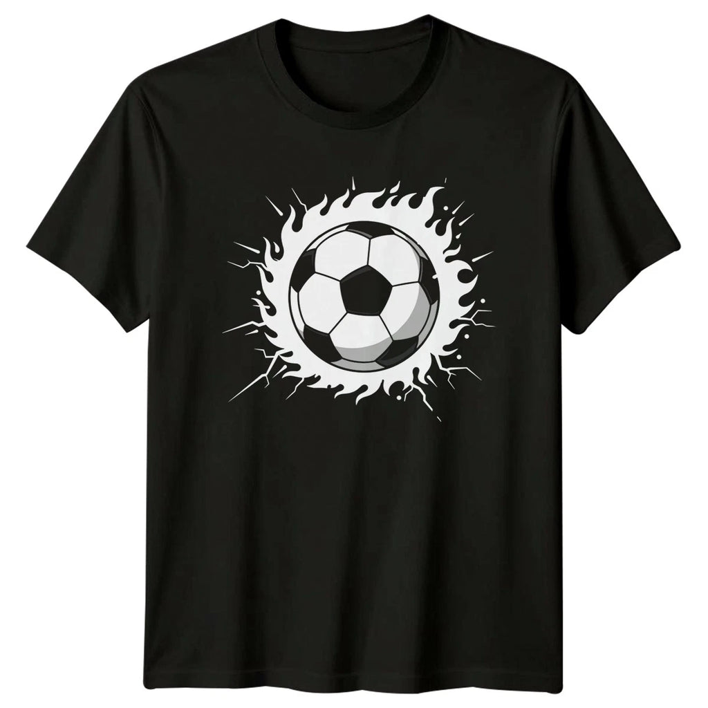 Flaming Soccer Ball T-Shirt Sports Graphic Soccer Birthday Gift For Him And Her