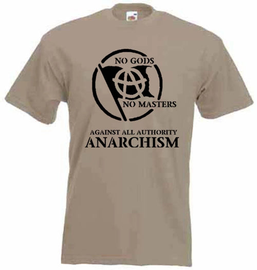 ANARCHIST SLOGAN T-SHIRT -  Punk Anarchy Anarchism Class War - Colour Choice