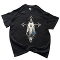 Y2K Grunge Virgin Mary Tshirt, Christian Shirt, Cyber Sigilism, Gothic Cross Tee