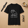 Skeptical Frog Wait What Minimalist Line Art T-Shirt