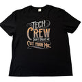 Tech Crew Graphic T Shirt 2XL Black Cotton Funny Quote Dont Make Me Cut Your Mic