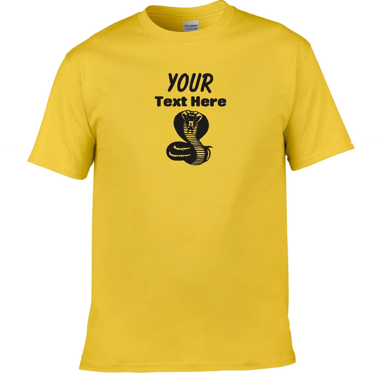 Personalised Custom Cobra T-Shirt - Add Your Own Text, Various Colours