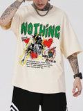 Guys Slogan & Skull Graphic Tee – Edgy Streetwear T-Shirt, Dark Aesthetic