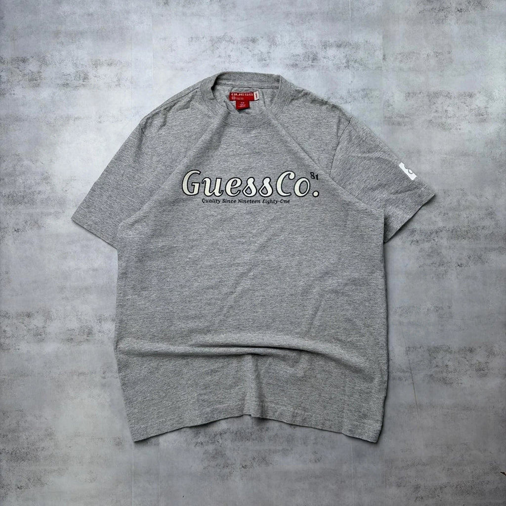 Y2K Grey Guess Grunge Skater T-Shirt