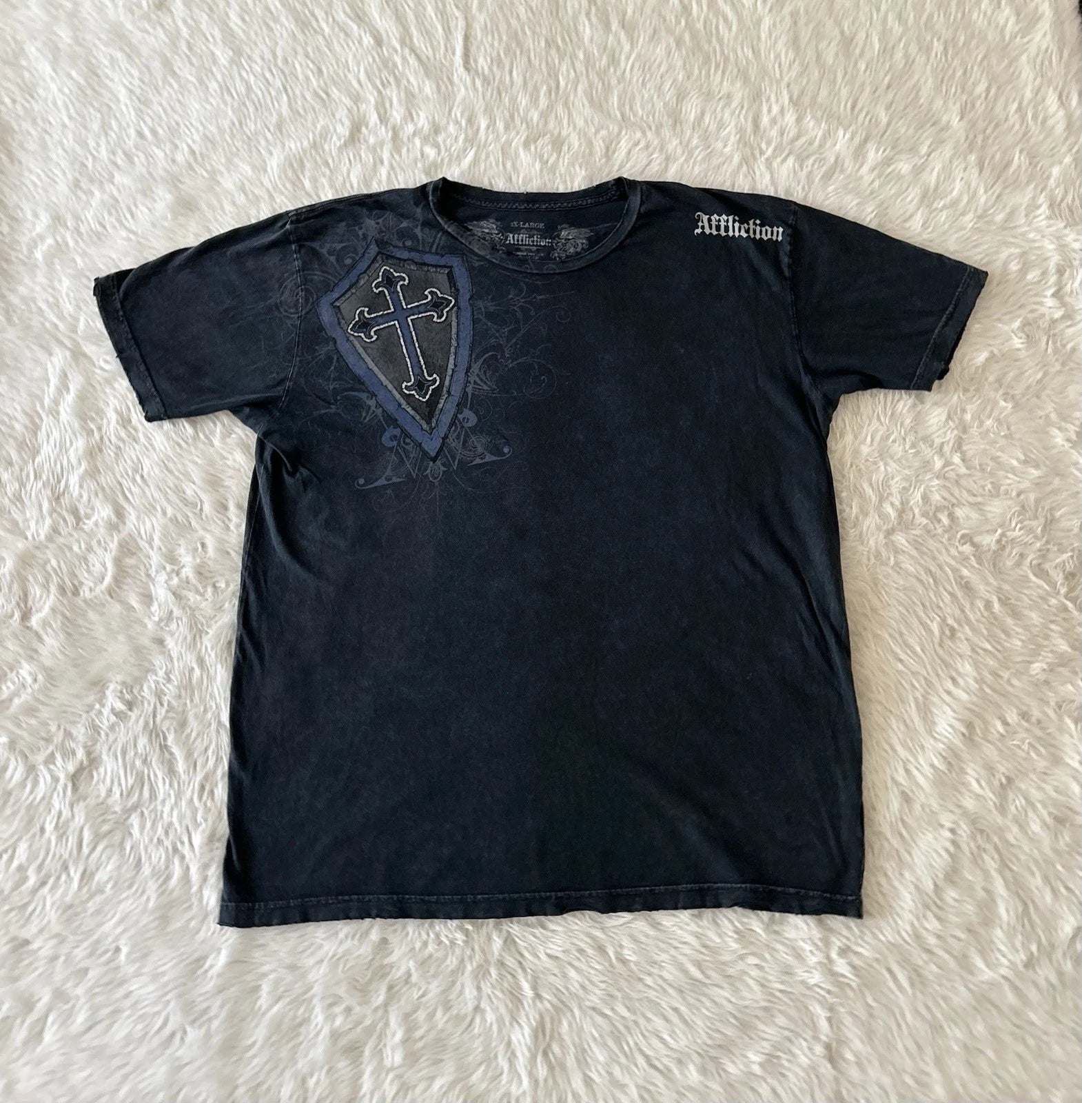 Vintage Y2K Affliction Lion Angel Wings Studded Rare T-Shirt SZ 2XL Live Fast