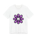 Unisex Jersey Short Sleeve Tee Cute 8-Bit Retro Pixel Art Purple Flower Shirt