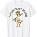 Outnumbered By Boys Funny Mom Goose Family Life T-Shirt
