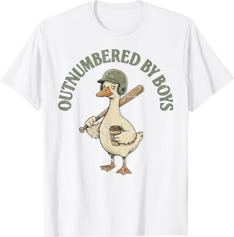 Outnumbered By Boys Funny Mom Goose Family Life T-Shirt