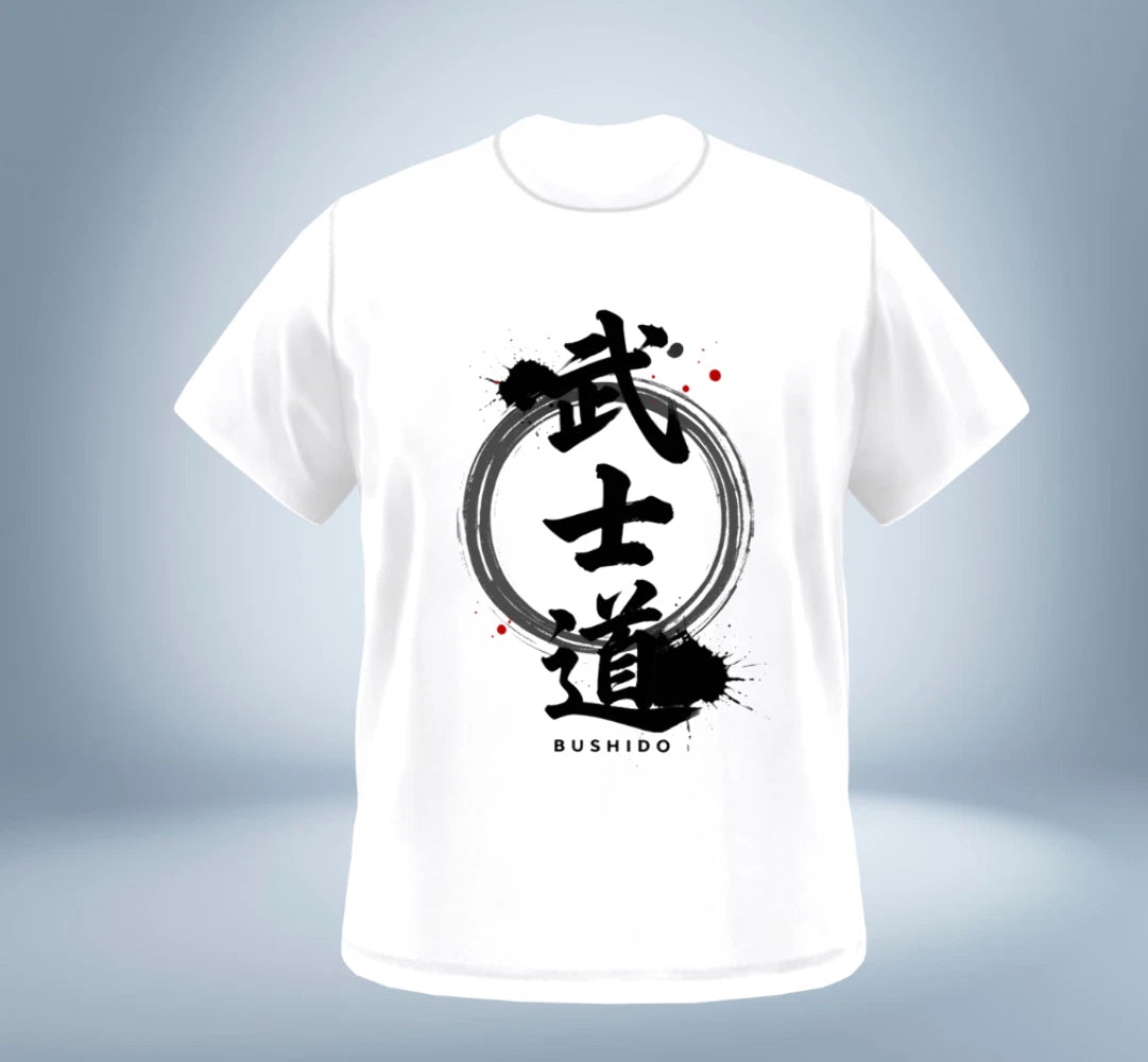 KANJI Collection – BUSHIDO T-Shirt（White）Original Tokyo Treasures Japan