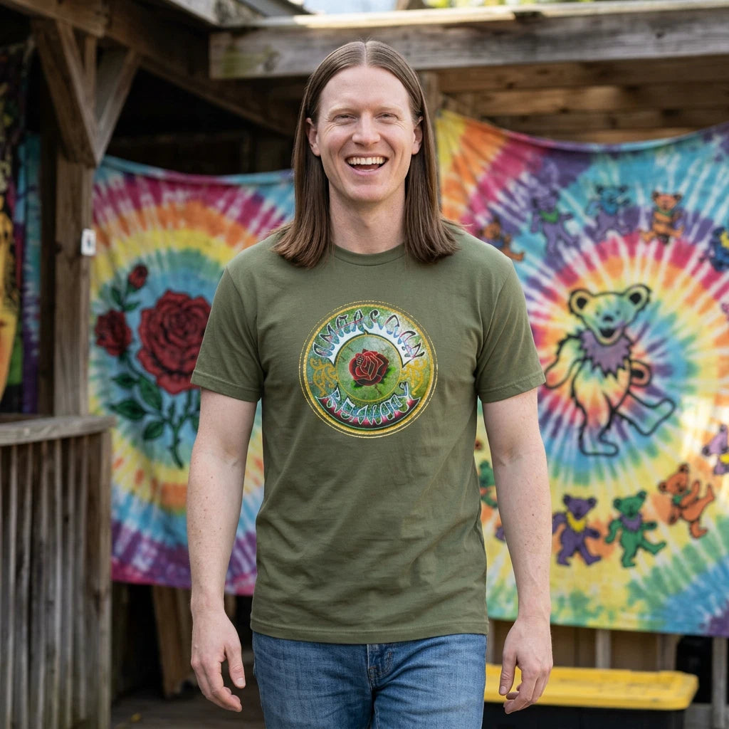 Grateful Dead T-Shirt American Beauty Music Album Cover Vintage Festival Tee