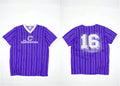Vintage 80-90s Die Continentale Striped Purple Soccer Jersey T-shirt 9-10 L-XL