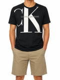 Calvin Klein Jeans Men's Black Logo V-Neck T-Shirt Size S Regular Fit