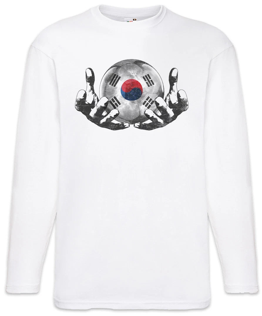 South Korea Football Magic Ball Men Long Sleeve T-Shirt Soccer Flag World