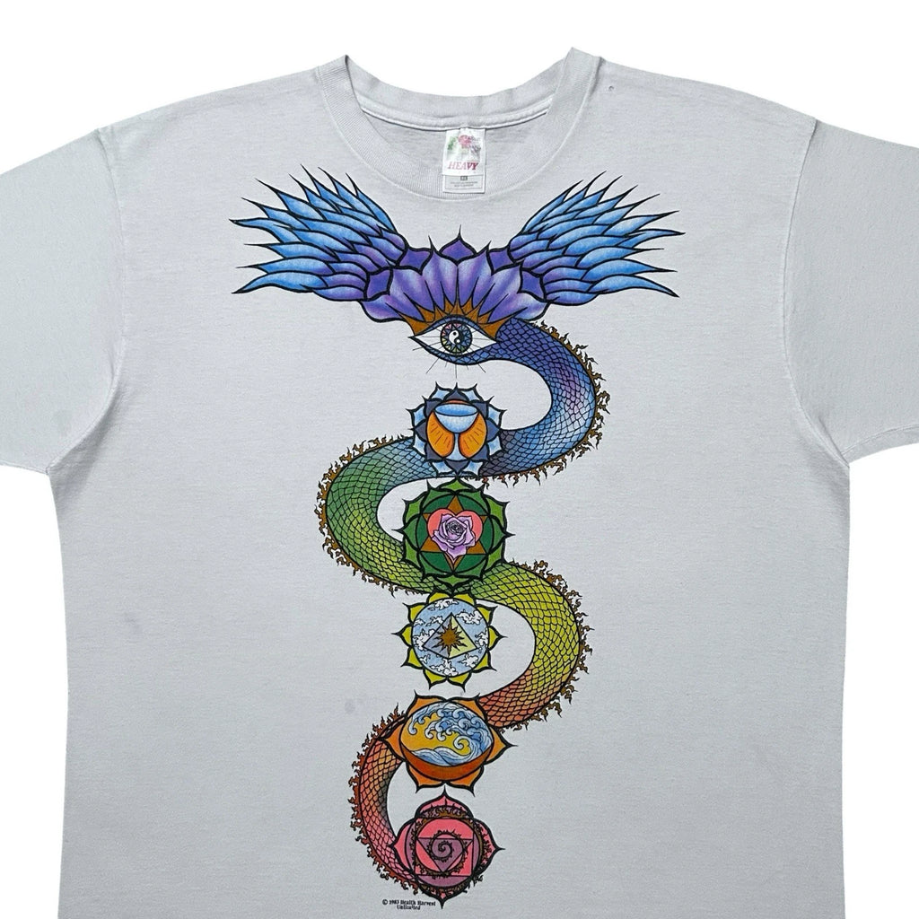 Vtg 90s Chakra Art T-Shirt Sz XL Hippie Grateful Dead Spiritual Abstract Fractal