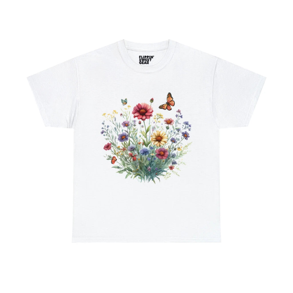 Boho Flower Garden Vintage Floral Wildflowers Graphic Tee Shirt