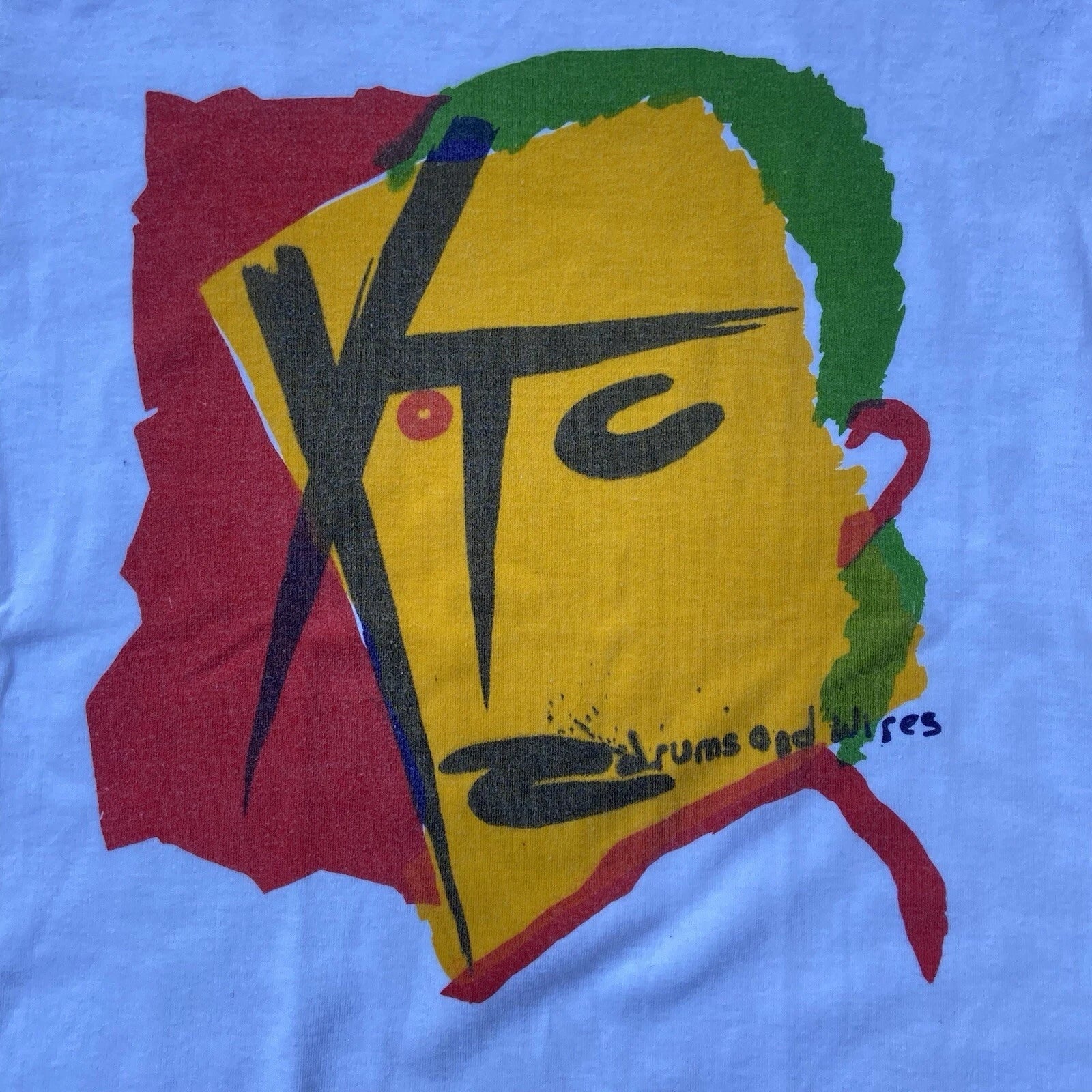 Vintage 70s XTC T Shirt Drums And Wires Wave Post Unisex UR005 FREE SHIPPING