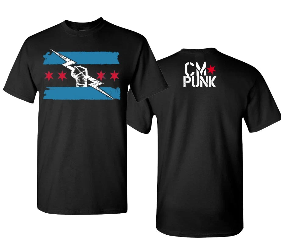 CM Punk T-Shirt - Black Wrestling T-Shirt WWE T-Shirt