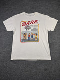 D.A.R.E. Keeping Kids Off Drugs Graphic T-Shirt White 100% Cotton Size L