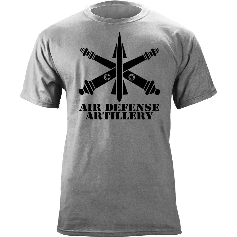 US Army Air Defense Branch Insignia Crossed Cannons Veteran Graphic T-Shirt