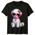Fluffy Dog Pink Heart Sunglasses Bubblegum Animals Dogs Mens T-Shirt Womens
