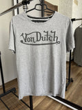 Von Dutch Big Logo T-Shirt Size Xl Gray Y2K