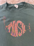 Vintage 90s Phish Band T-Shirt Green Single Stitch Rainbow Fish Double sided!