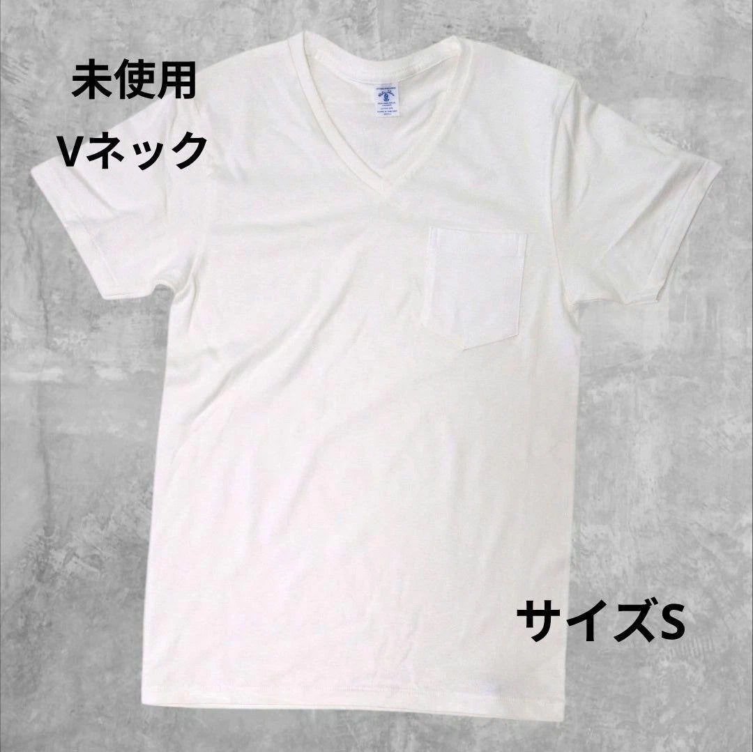 Velva Sheen White V-Neck T-Shirt with Pocket Size S - Unused