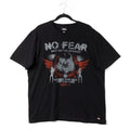 Y2K No Fear Skull Graphic T-Shirt Mens XL Black Grunge Vintage Streetwear