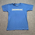 Hoonigan Censor Bar TShirt Sz L Mens Blue Streetwear Skater Graphic Logo Tee