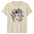 Beautiful Floral Face Art Womens T-Shirt Boho Chic Art Mothers Day Gift For Her