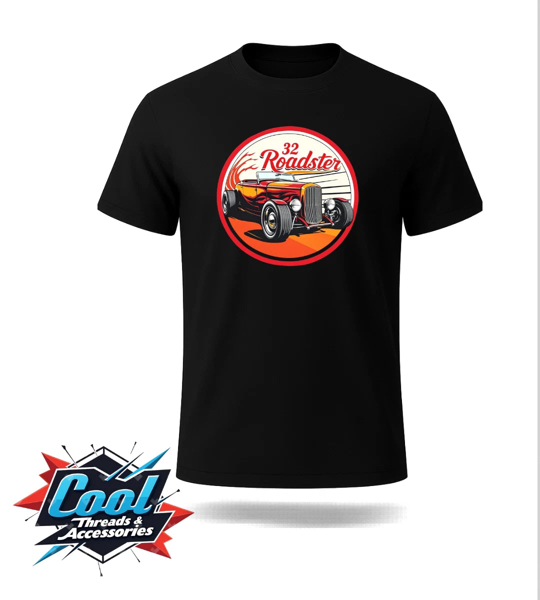 Cool Threads 32 Roadster Hot Rod Classic Car Unisex Black T Shirt Graphic