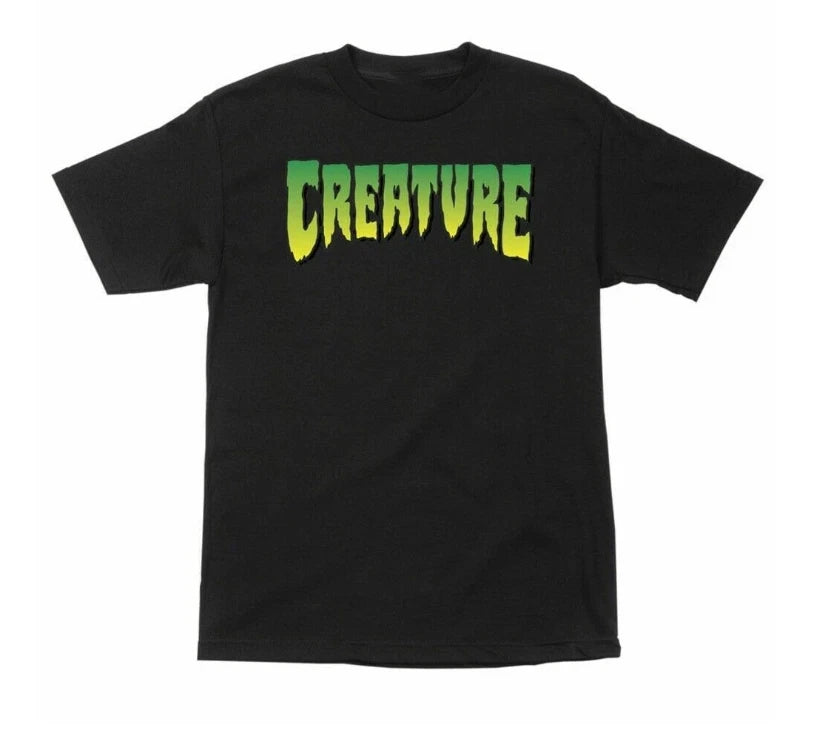 Creature Logo Skateboard Black Tee Mens Streetwear Style Reprint S-5XL