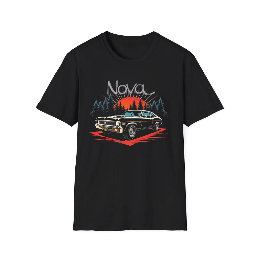 1972 Chevy Nova SS T-Shirt Classic Muscle Car Sunset Graphic Retro Chevy Tee