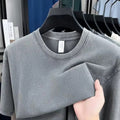 American style retro heavyweight solid color short sleeved T-shirt men women