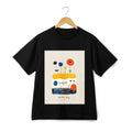 Artistic Birthday Cake Print Tee, Minimalist Creative Birthday-themed |Cartoon