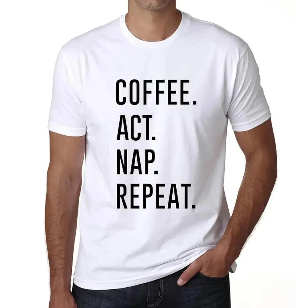 ULTRABASIC men's t-shirt coffee act nap repetition coffee act nap repeat