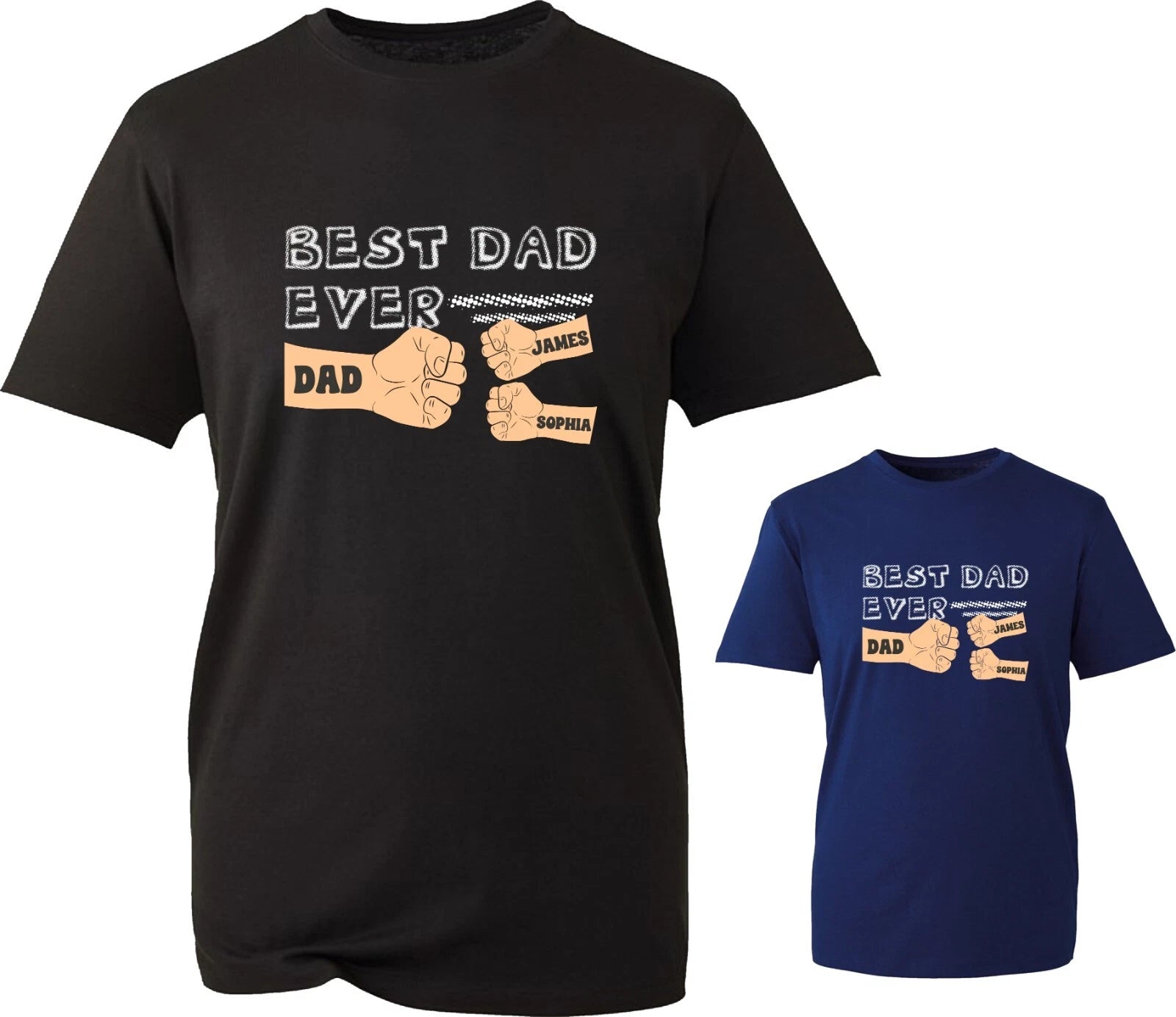 Personalised Best Dad Ever Father's Day T-Shirt Grandpa Pops Kids Names Gift Top