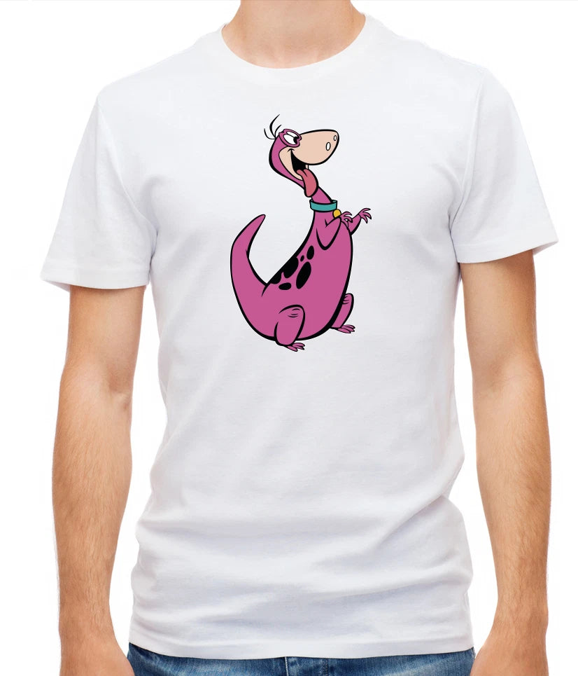 The Flintstones characters White / Black Short Sleeve Men T Shirt L014