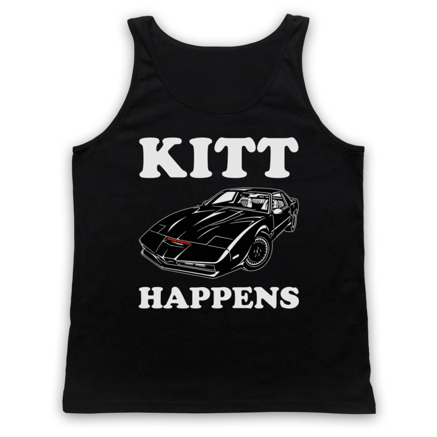 KNIGHT RIDER UNOFFICIAL KITT HAPPENS PARODY TV SLOGAN ADULTS VEST TANK TOP