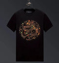 New Men Luxury Diamond Dragon Rhinestones Fashion Black T-Shirt High Quality