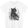 Black Cat Floral Shirt Vintage Botanical Aesthetic Cat Lover Women Gift